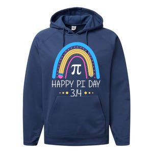 Happy Pi Day Pencil Rainbow March 14th Performance Fleece Hoodie