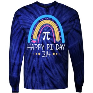 Happy Pi Day Pencil Rainbow March 14th Tie-Dye Long Sleeve Shirt