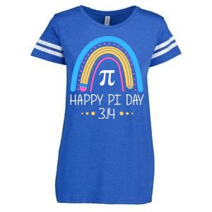 Happy Pi Day Pencil Rainbow March 14th Enza Ladies Jersey Football T-Shirt