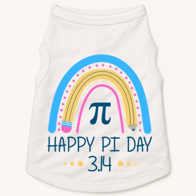 Happy Pi Day Pencil Rainbow March 14th Doggie Tank