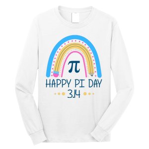 Happy Pi Day Pencil Rainbow March 14th Long Sleeve Shirt