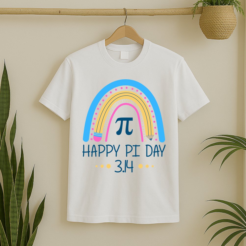 Happy Pi Day Pencil Rainbow March 14th T-Shirt