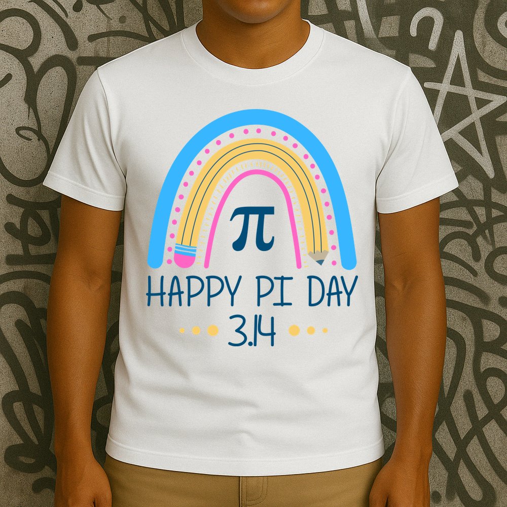 Happy Pi Day Pencil Rainbow March 14th T-Shirt