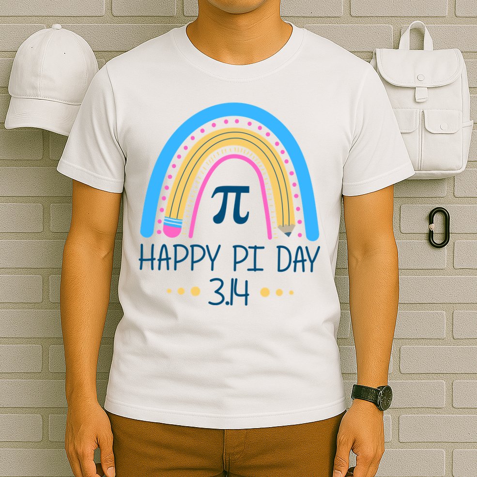 Happy Pi Day Pencil Rainbow March 14th T-Shirt