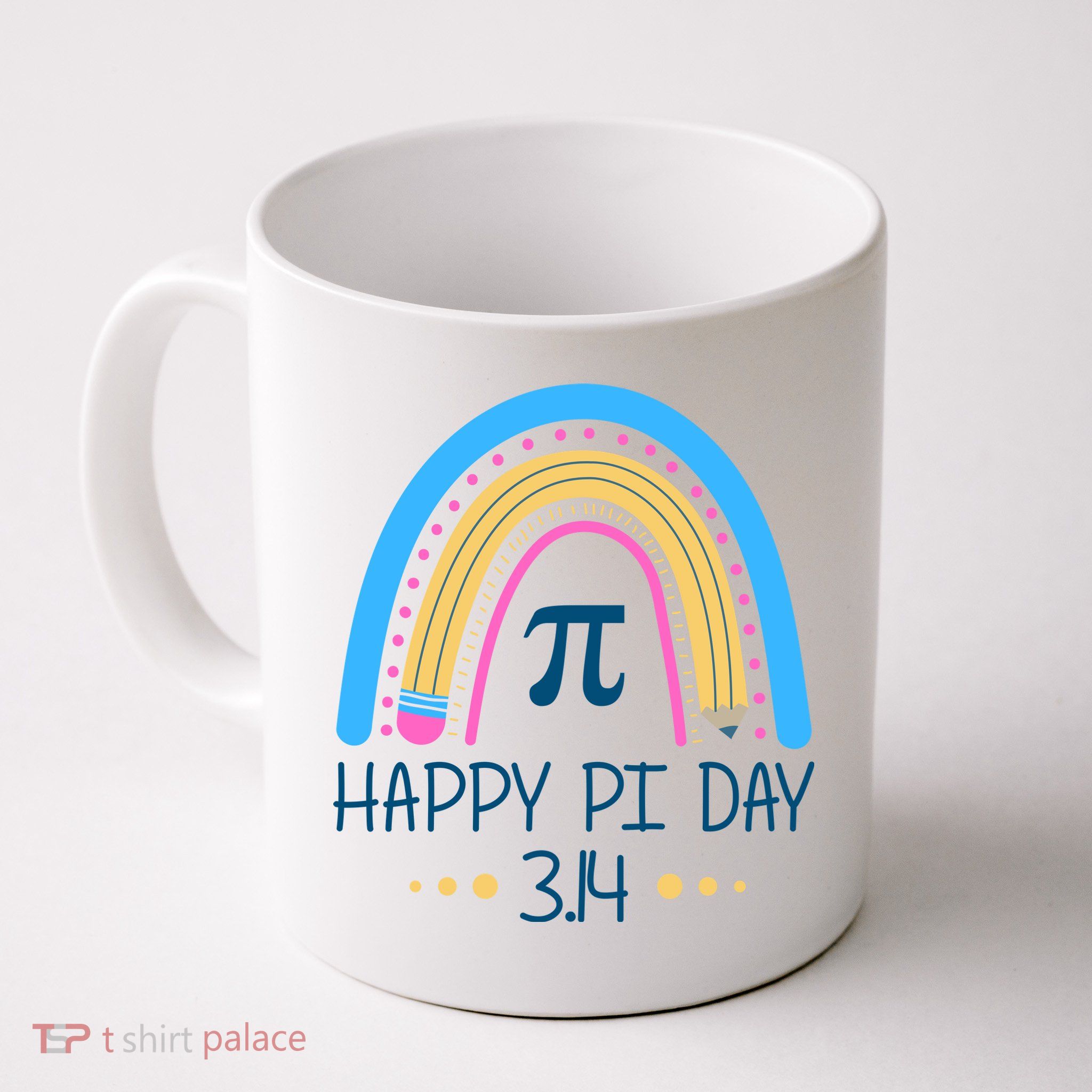 Happy Pi Day Pencil Rainbow March 14th Coffee Mug