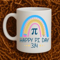 Happy Pi Day Pencil Rainbow March 14th Mug
