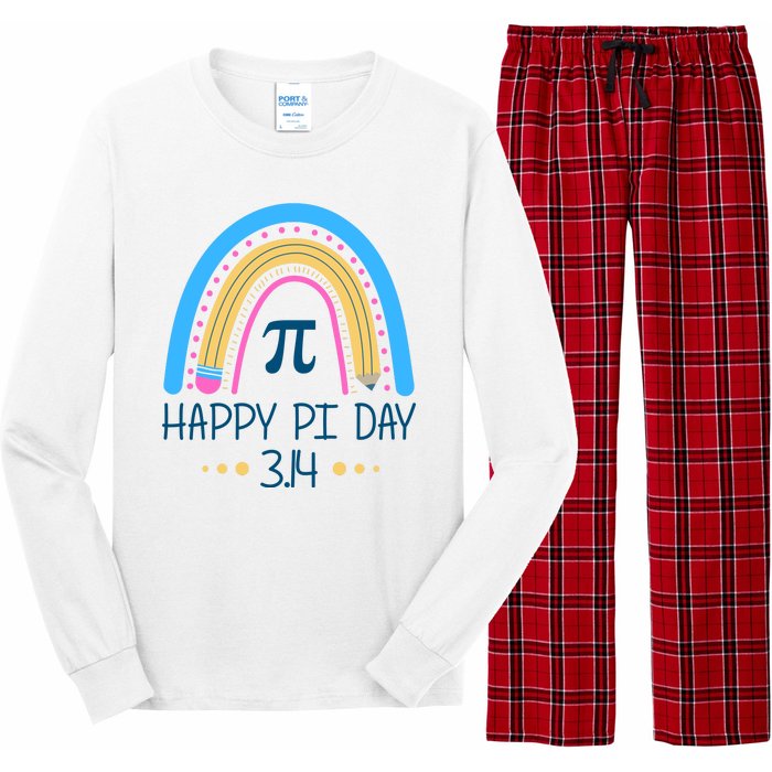 Happy Pi Day Pencil Rainbow March 14th Long Sleeve Pajama Set