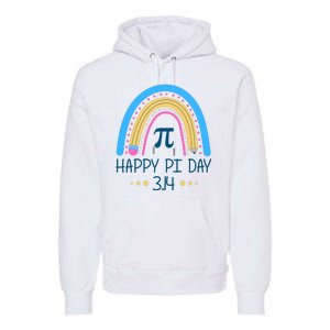 Happy Pi Day Pencil Rainbow March 14th Premium Hoodie