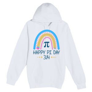 Happy Pi Day Pencil Rainbow March 14th Premium Pullover Hoodie