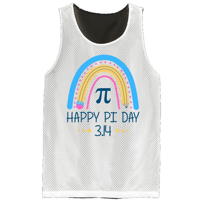 Happy Pi Day Pencil Rainbow March 14th Mesh Reversible Basketball Jersey Tank