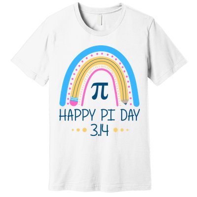 Happy Pi Day Pencil Rainbow March 14th Premium T-Shirt