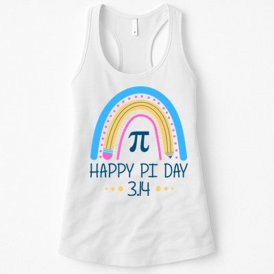Happy Pi Day Pencil Rainbow March 14th Womens Tank Top