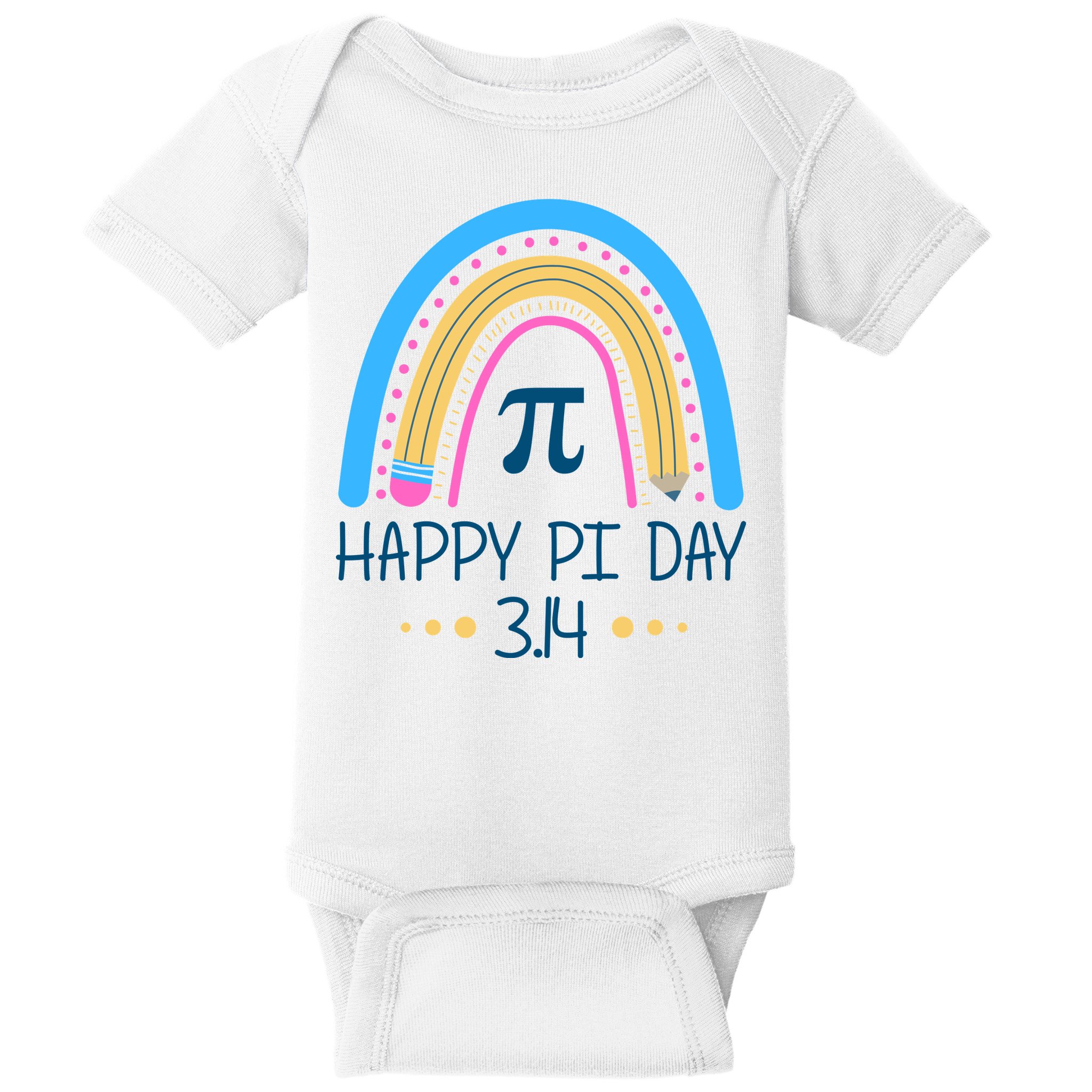 Happy Pi Day Pencil Rainbow March 14th Baby Bodysuit