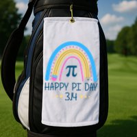 Happy Pi Day Pencil Rainbow March 14th Golf Towel