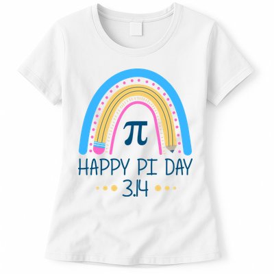 Happy Pi Day Pencil Rainbow March 14th Womens T-Shirt