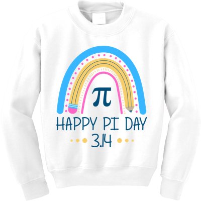 Happy Pi Day Pencil Rainbow March 14th Kids Sweatshirt