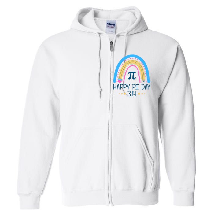 Happy Pi Day Pencil Rainbow March 14th Full Zip Hoodie