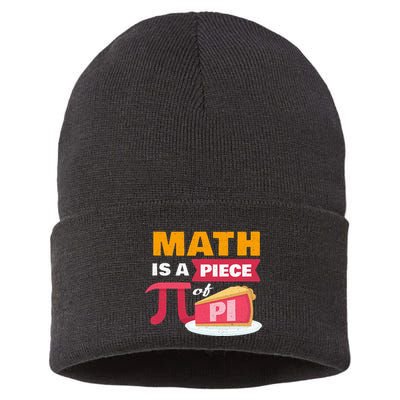 Happy Pi Day Math Is A Piece Of Pie 3.14 Stem Math Teacher Sustainable Knit Beanie