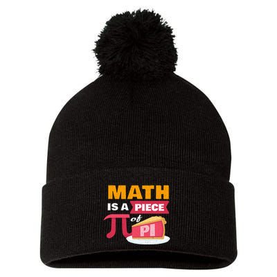 Happy Pi Day Math Is A Piece Of Pie 3.14 Stem Math Teacher Pom Pom 12in Knit Beanie
