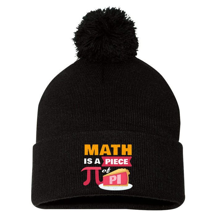 Happy Pi Day Math Is A Piece Of Pie 3.14 Stem Math Teacher Pom Pom 12in Knit Beanie