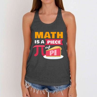 Happy Pi Day Math Is A Piece Of Pie 3.14 Stem Math Teacher Women's Knotted Racerback Tank