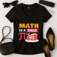 Happy Pi Day Math Is A Piece Of Pie 3.14 Stem Math Teacher Women's V-Neck T-Shirt