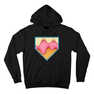 Home Plate Drip Ice Cream Dripping Softball & Baseball Hoodie