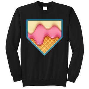 Home Plate Drip Ice Cream Dripping Softball & Baseball Sweatshirt