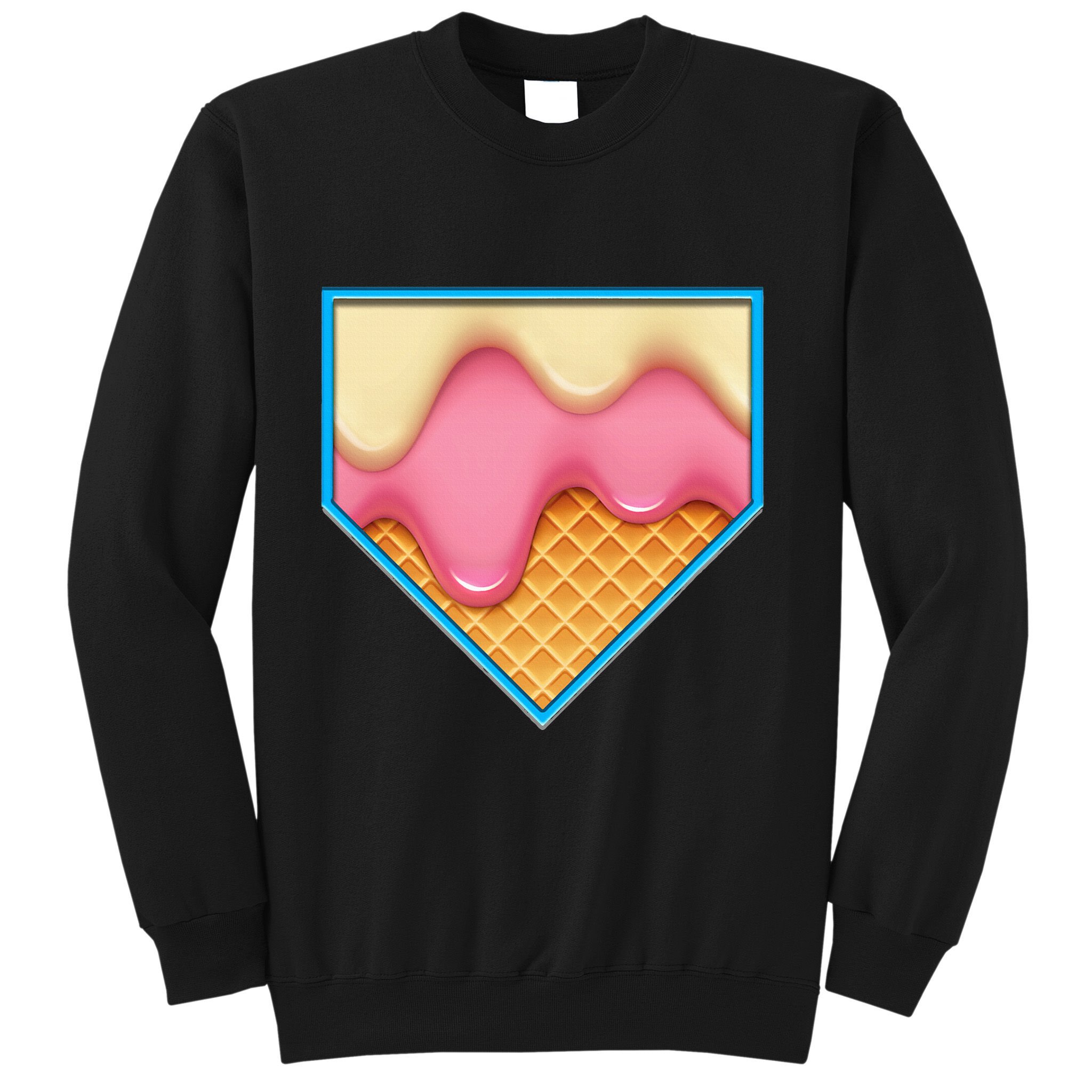 Home Plate Drip Ice Cream Dripping Softball & Baseball Sweatshirt