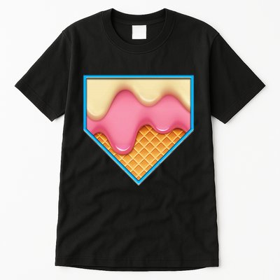 Home Plate Drip Ice Cream Dripping Softball & Baseball Tall T-Shirt