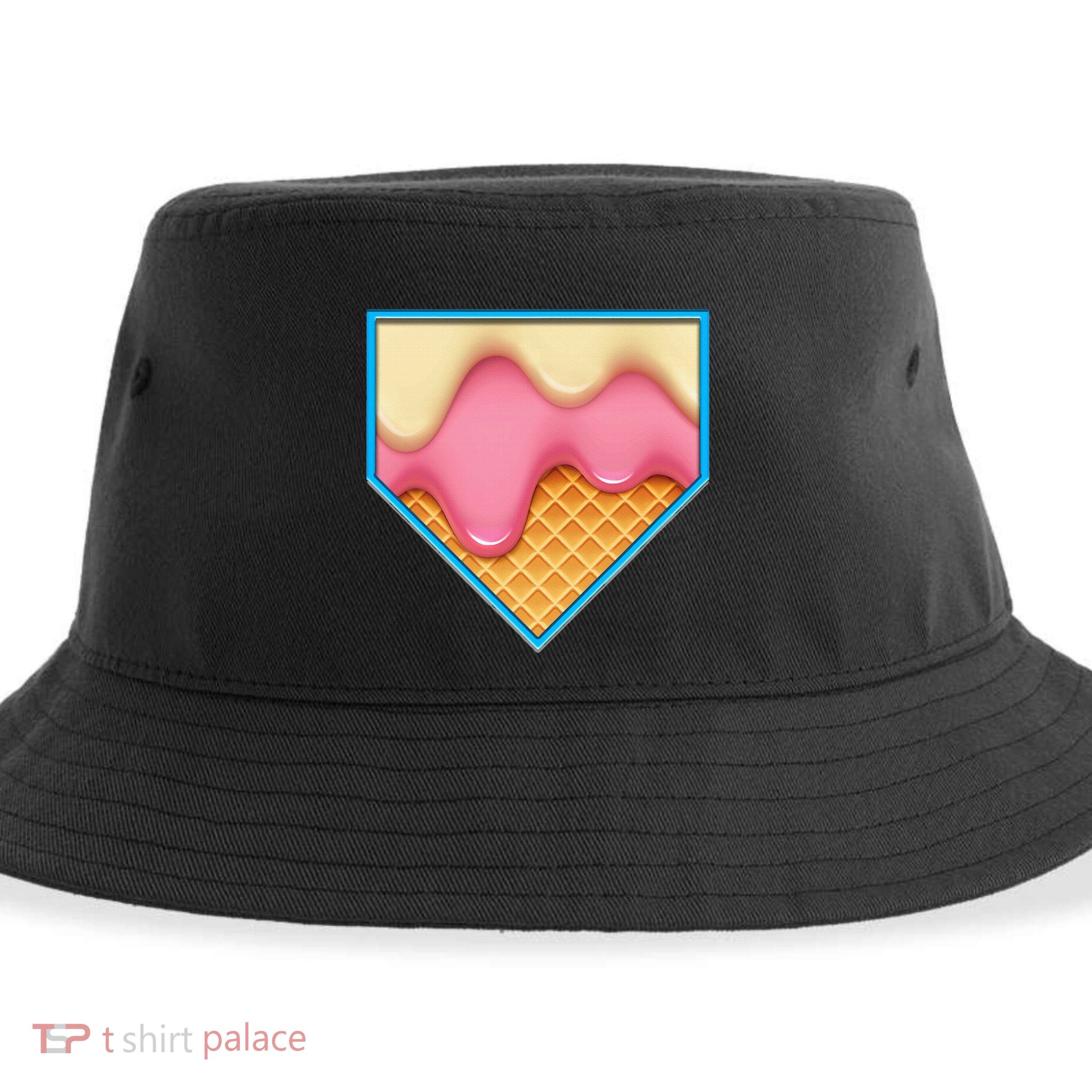 Home Plate Drip Ice Cream Dripping Softball & Baseball Sustainable Bucket Hat