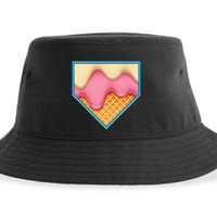 Home Plate Drip Ice Cream Dripping Softball & Baseball Sustainable Bucket Hat