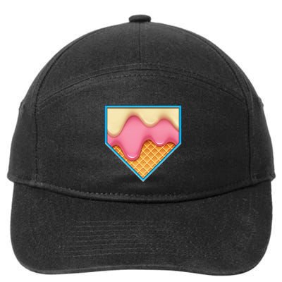 Home Plate Drip Ice Cream Dripping Softball & Baseball 7-Panel Snapback Hat