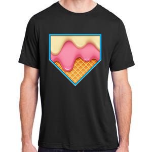 Home Plate Drip Ice Cream Dripping Softball & Baseball Adult ChromaSoft Performance T-Shirt