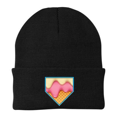 Home Plate Drip Ice Cream Dripping Softball & Baseball Beanie