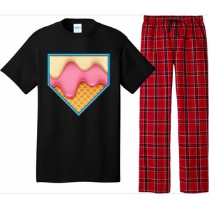 Home Plate Drip Ice Cream Dripping Softball & Baseball Pajama Set