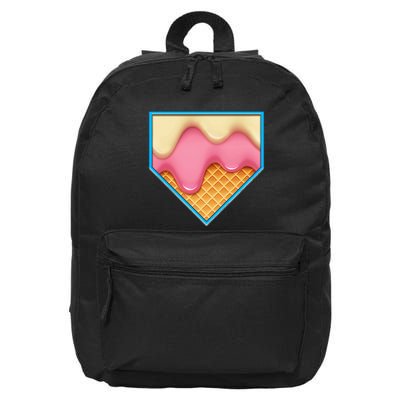 Home Plate Drip Ice Cream Dripping Softball & Baseball 16 in Basic Backpack