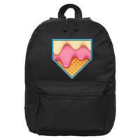 Home Plate Drip Ice Cream Dripping Softball & Baseball 16 in Basic Backpack