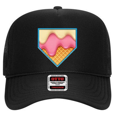 Home Plate Drip Ice Cream Dripping Softball & Baseball Trucker Hat