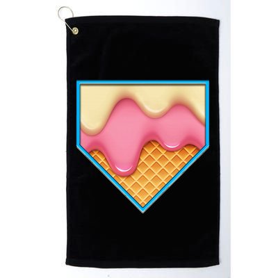 Home Plate Drip Ice Cream Dripping Softball & Baseball Golf Towel