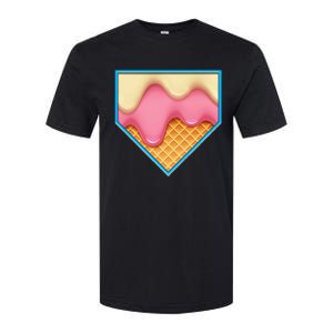 Home Plate Drip Ice Cream Dripping Softball & Baseball Softstyle CVC T-Shirt