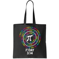 Happy Pi Day Spiral Pi Color Numbers Math Teacher 3.14 Tote Bag