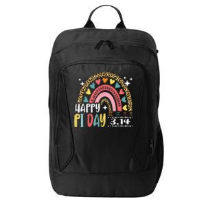 Happy Pi Day Leopard Rainbow Funny Math Teacher City Backpack