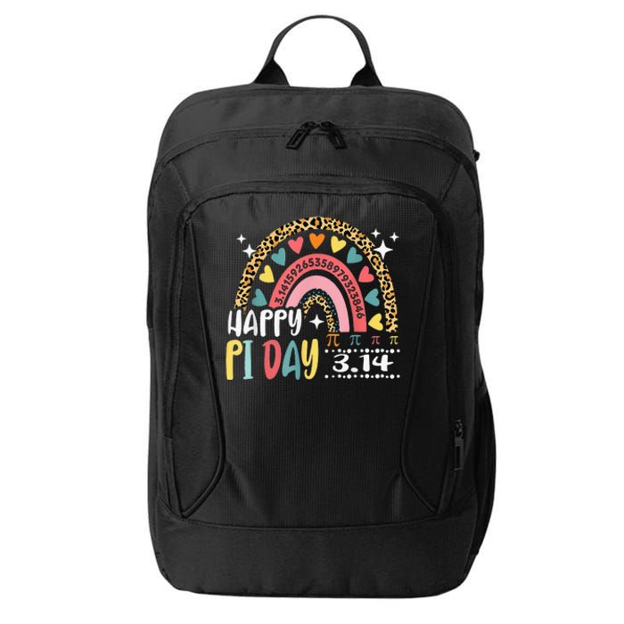 Happy Pi Day Leopard Rainbow Funny Math Teacher City Backpack