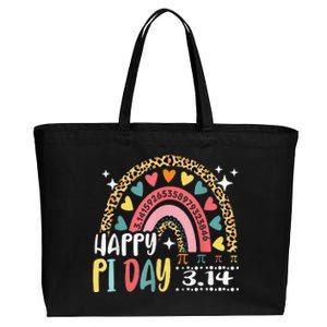 Happy Pi Day Leopard Rainbow Funny Math Teacher Cotton Canvas Jumbo Tote