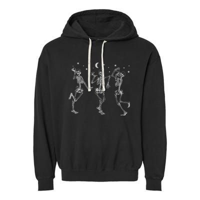 Halloween Party Dancing Skeleton Funny Halloween Garment-Dyed Fleece Hoodie