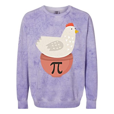 Happy Pi Day Funny Chicken Pot Pie 3 14 Science Math Teacher Funny Gift Colorblast Crewneck Sweatshirt