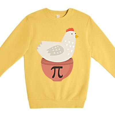 Happy Pi Day Funny Chicken Pot Pie 3 14 Science Math Teacher Funny Gift Premium Crewneck Sweatshirt