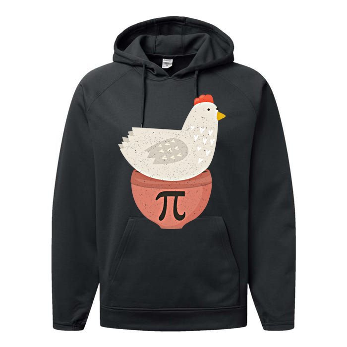 Happy Pi Day Funny Chicken Pot Pie 3 14 Science Math Teacher Funny Gift Performance Fleece Hoodie