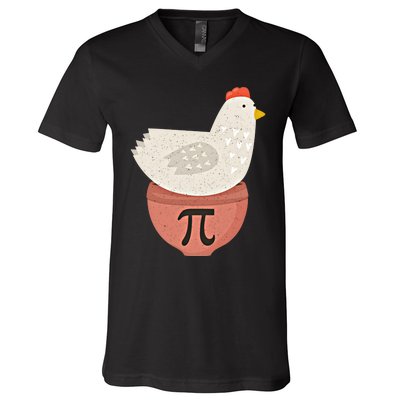 Happy Pi Day Funny Chicken Pot Pie 3 14 Science Math Teacher Funny Gift V-Neck T-Shirt